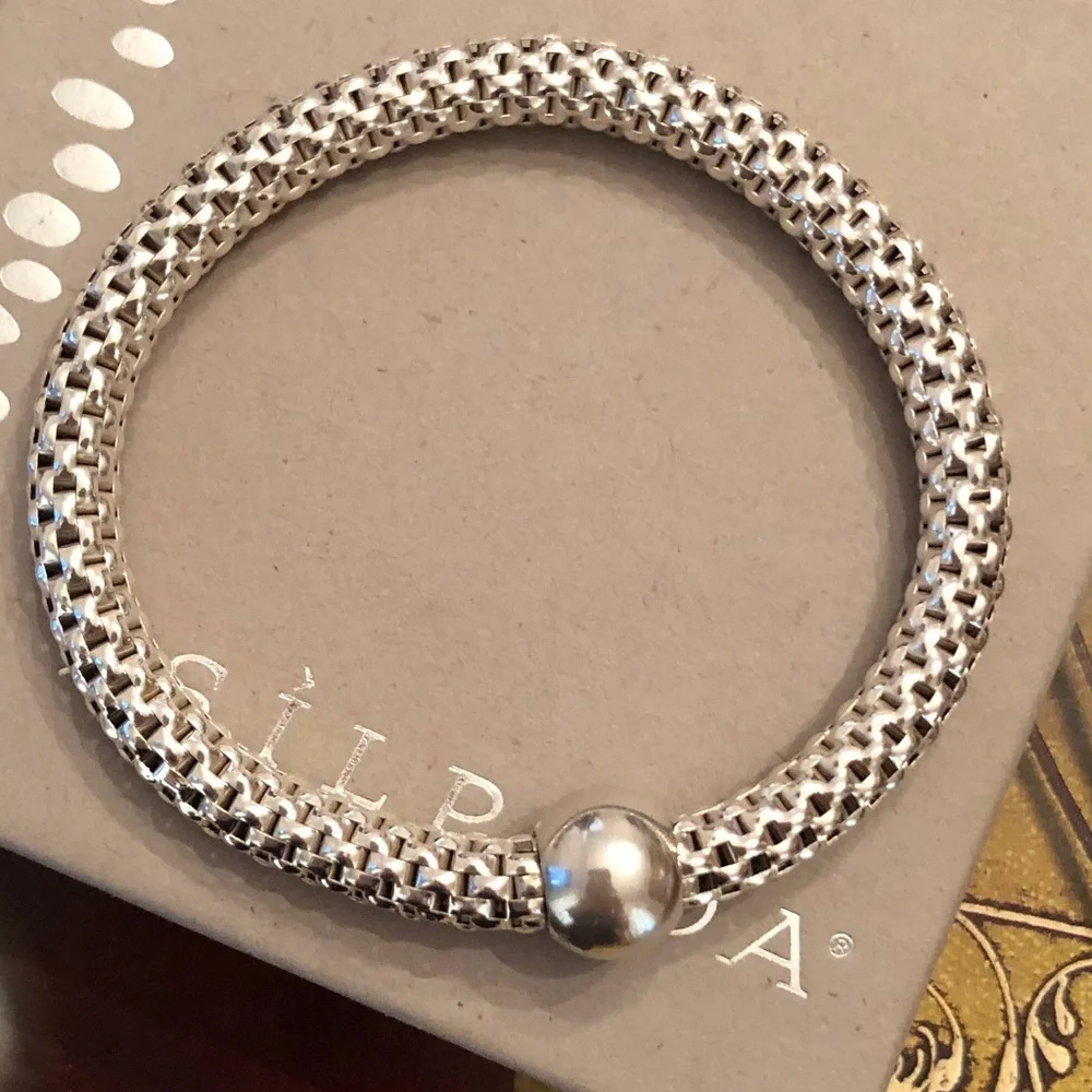 Silpada “Sterling Chic” Sterling Silver Stretch Bracelet B2788